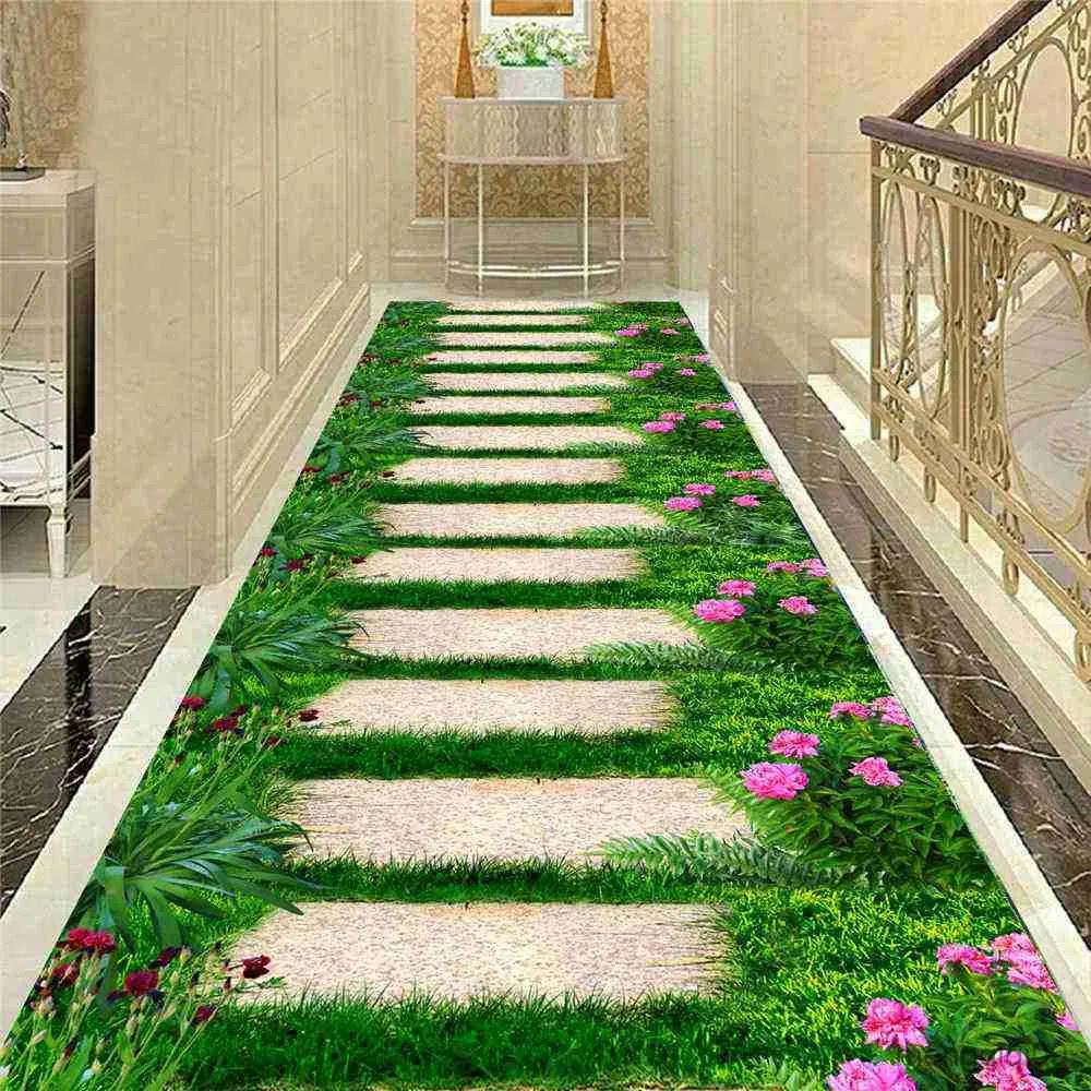 Carpets 3D Fun Adventure Corridor Mat Bedroom Kitchen Rugs Kids Room Decorative Play Mat Area Rug Pastoral Carpets for Living Room R230725