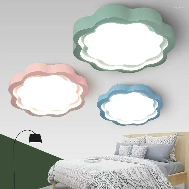 Candeeiros de teto Makaron lâmpada de quarto infantil Nordic LED flor para quarto de estudo meninos meninas decoração interior romântica quente