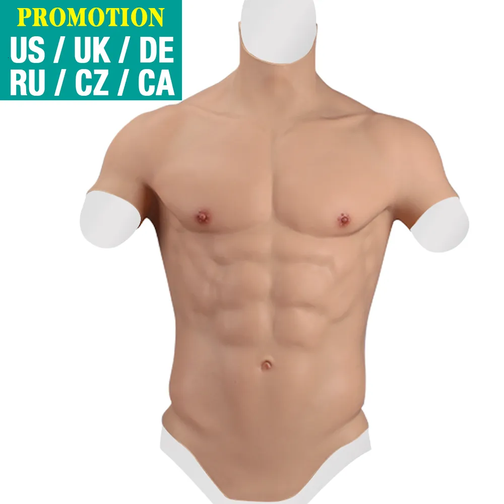 Forma piersi Fałszy fałszywy garnitur mięśni klatki piersiowej Miękki silikonowy mężczyźni sztuczne mięśnie symulacyjne Cosplay Realistyczna symulacja mięśni Man 230724