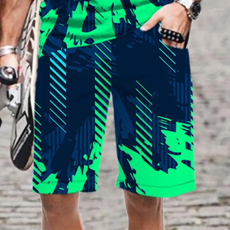 Мужские шорты мужская одежда граффити рисунок удобная уличная одежда/женщины лето хараджуку прохладный 3D -печатный