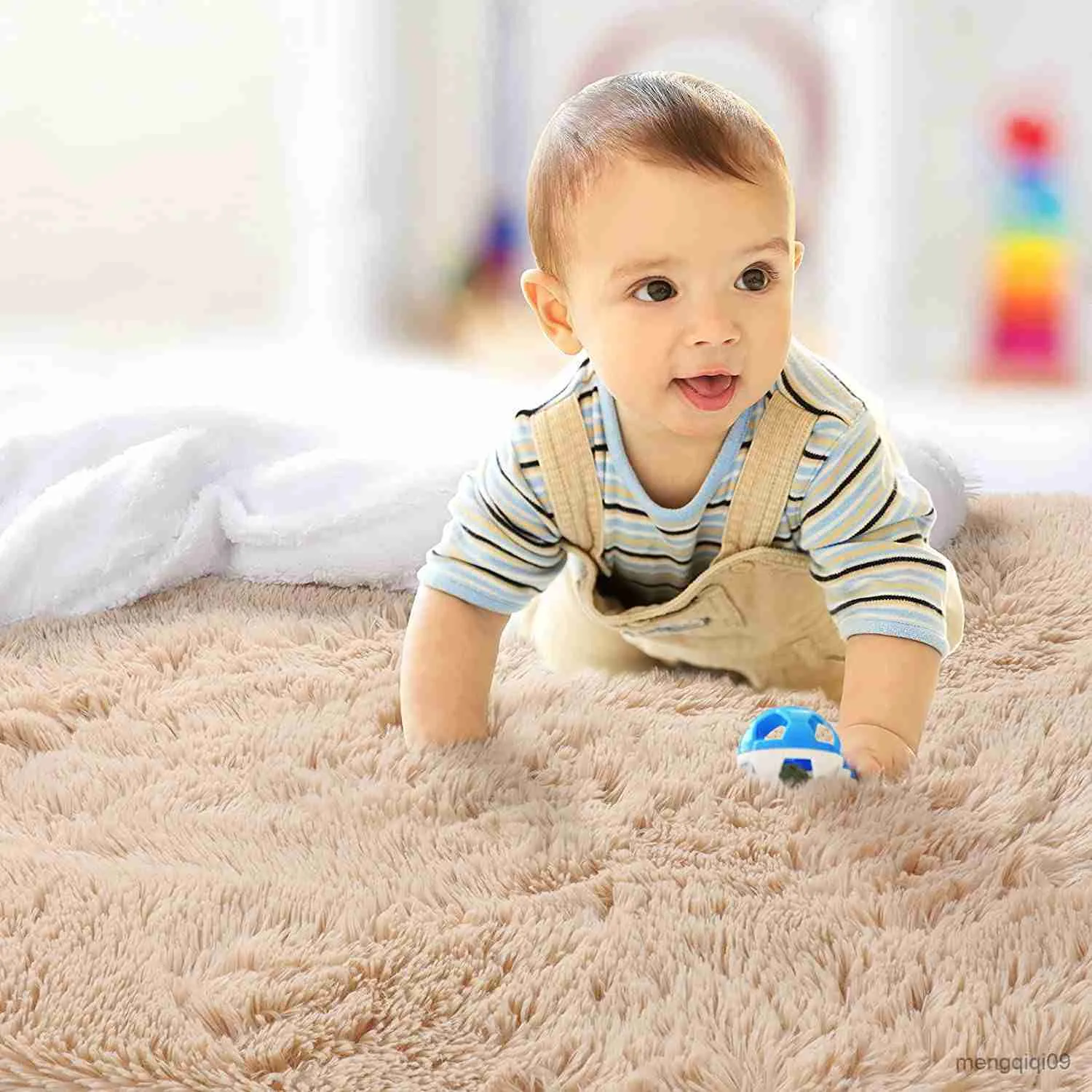 Alfombras Alfombra suave y peluda Sala de estar Alfombras mullidas para niños Alfombra grande de felpa beige para dormitorio Habitación para niños Guardería Decoración para el hogar moderna R230725