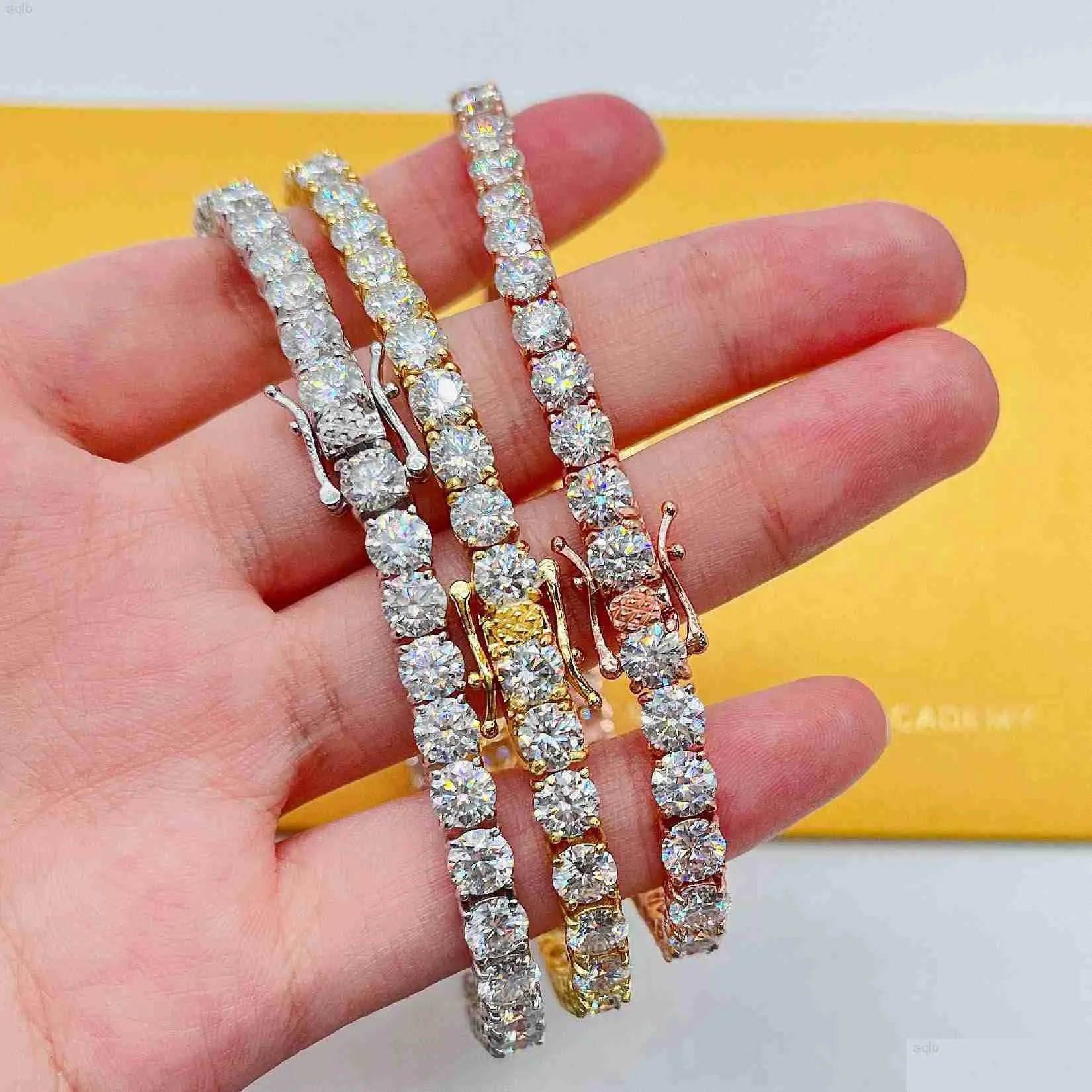 Pendentif Colliers Zuanfa Moissanite Bijoux 925 Sterling Sier Pass Diamond Tester 3/4 / 5Mm Vvs Tennis Bracelet Drop Delivery Pendentifs Dhmhi