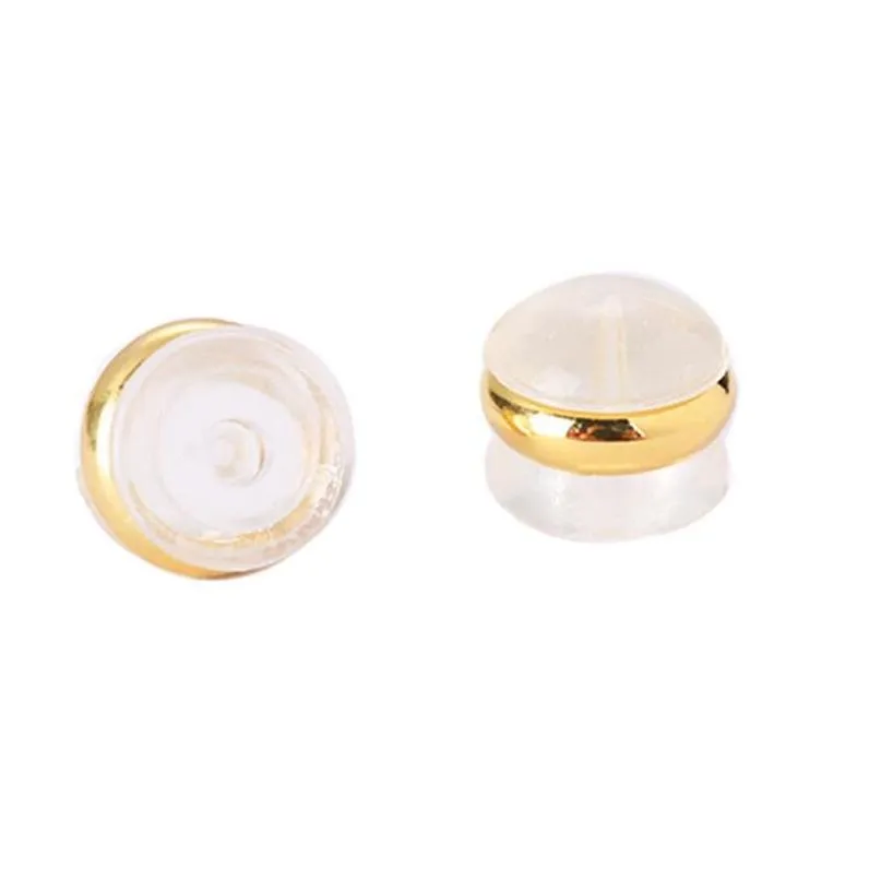 Earring Back Backs Padded Mushroom Copper Plated Rubber Sile Round Ear Plug Blocked Caps Stoppers For Diy Jewelry Findings Making Dr Dh3Vp