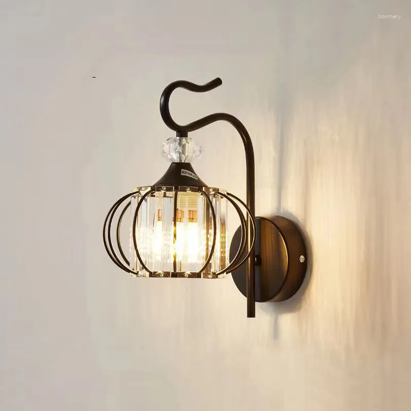 Lampa ścienna nowoczesna minimalistyczna ochrona oka kryształowa sypialnia nocna salon hala korytarza oświetlenie schodowe