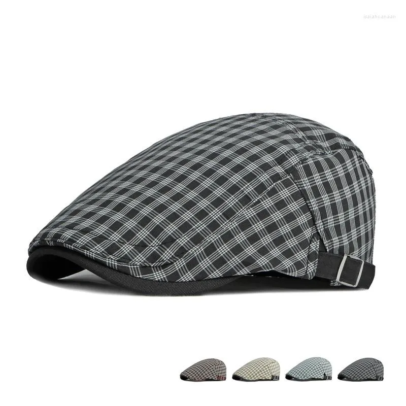 Boinas Estilo Británico Sboy Cap Hombres Algodón Ascot Hombre Primavera Verano Vintage Flat Painter Hat Gorro Hombre Boina