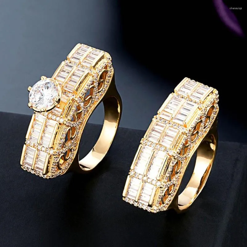 Fedi nuziali Zlxgirl Fashion Trendy Couple Finger Of Party Gifts Fidanzamento con zirconi cubici Dubai American Bridal Aneis Anel Accessorio