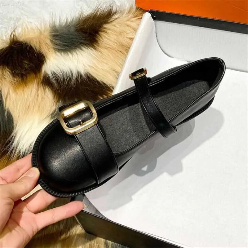 Dress Shoes Round Toe Metal Buckle Flats Women Oxford Shoes Ladies Vintage Mary Jane Flats Female Platform Loafers Casual Moccasins L230724