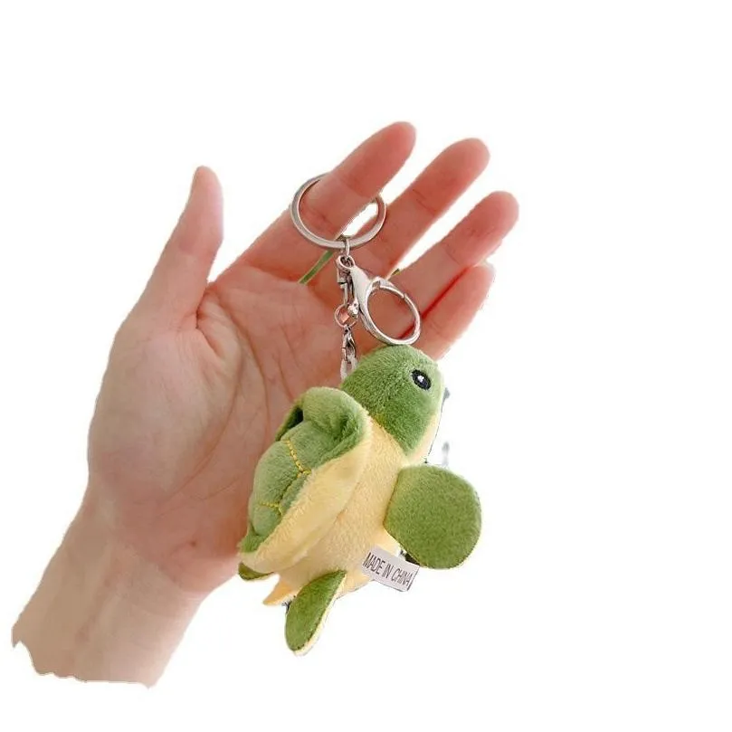 Porte-clés Longes Hommes Femmes Petite Tortue Doux En Peluche Poupée Porte-clés Mignon Dessin Animé Tortue Sac Pendentif Enfants Jouets Porte-clés De Voiture Drop Delivery