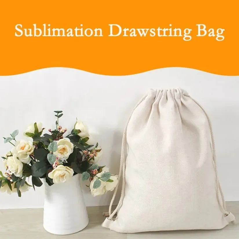 Christmas Sublimation Drawstring Bag Blanks DIY Heat Transfer Storagebags Muslin Bags Sachet Backpack Drawstring Backpacks Birthday Wedding Halloween JY24