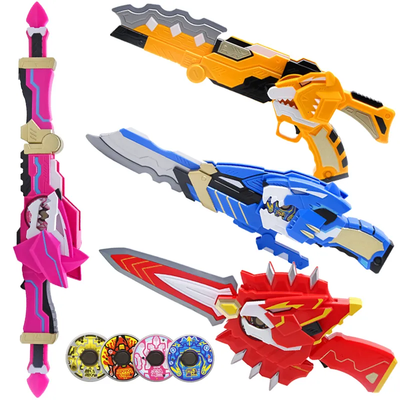 Jouets de transformation Robots Deux Mode Mini Force Transformation Jouets avec Son et Lumière Figurines MiniForce X Déformation Arme Pistolet Épée Jouet 230721