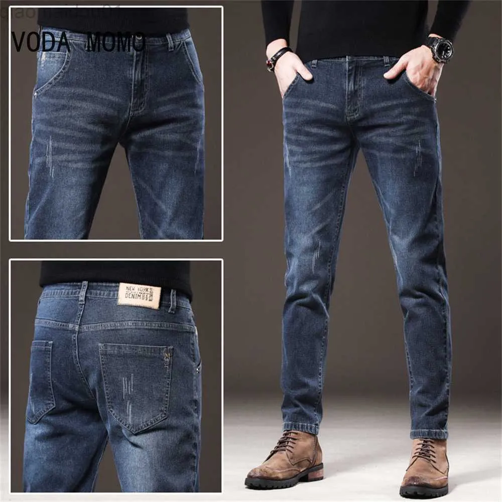 Jeans Masculino 2022 Melhor Marca Melhor Preço Conforto Calças Denim Retas Jeans Masculino Negócios Casual Calças Masculinas Elásticas de Alta Qualidade L230724