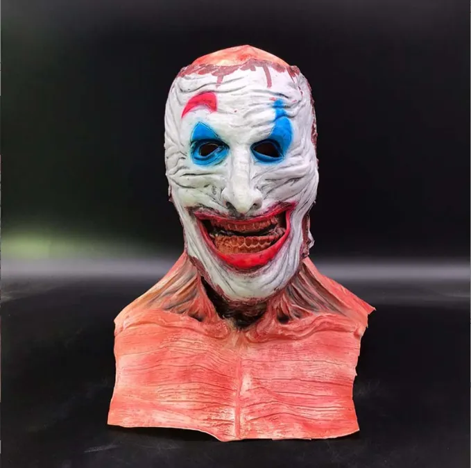 Halloween DecorDouble Skin BLOODY Skeleton Mask Spaventoso Pagliaccio Teschio Facciale Copricapo Costume Home Party Horror Tricky Cosplay Decor