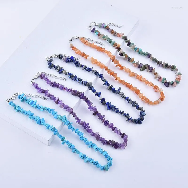 choker bohemia natural Opal Amethyst Garnet Citrine Beads Necklace for Women Healse Irregualr Crystal Chip Stone Stone Stone