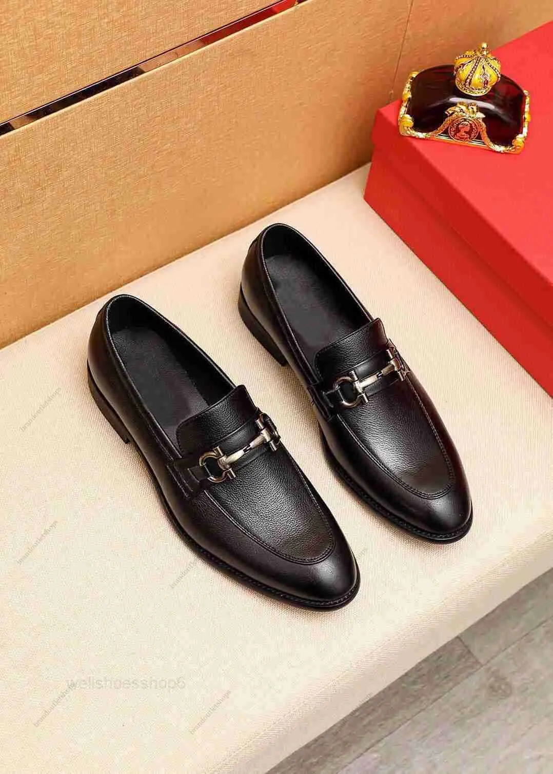 Herren-Kleiderschuhe, lässige Slipper, Schuhe, flache Schuhe, Party, Hochzeit, Leder, Marke, Business, formell, neue Mode, Ferragamo Slip On, Größe 38–46