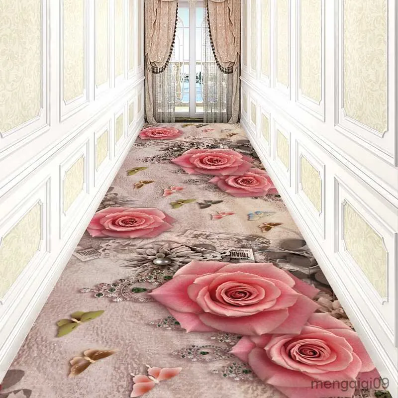 Tapis Vert Herbe Couloir Tapis Hôtel Long Couloir Tapis 3D Salon Tapis Cuisine Allée Tapis Maison Hall D'entrée Tapis R230725