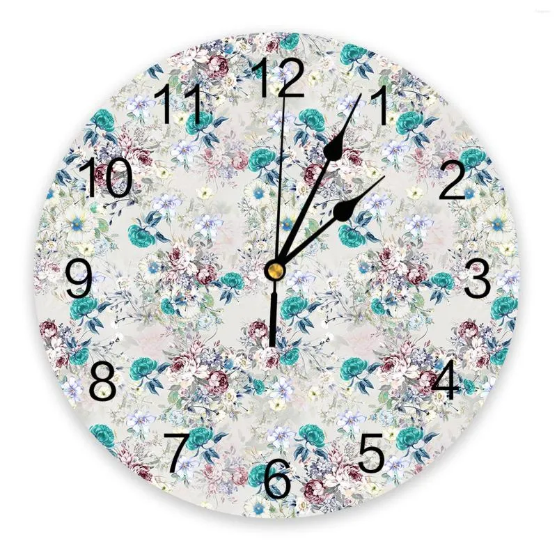 Wandklokken Bloemen Gebladerte Vintage Slaapkamer Klok Grote Moderne Keuken Eetkamer Ronde Horloges Woonkamer Horloge Home Decor