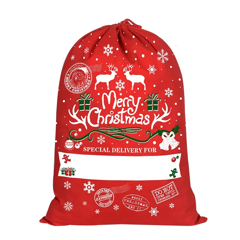 Bag Christmas Drawstring Bags Large Size Santa Sacks Bag Party Favor Supplies Canvas bagXmas Decorations