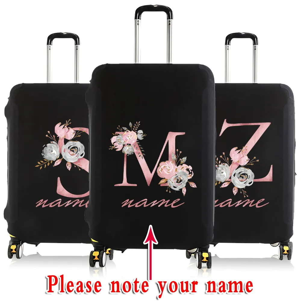 Bag Parts Accessories Custom Free Name Luggage Cover Elastic Suitcase Protective Case Trolley 18 32 Inch Travel Dust 230724