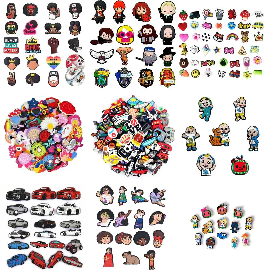 Sko delar Tillbehör Karaktär Täppa Charm Pack Cartoon Shoes Decoration Charms Gifts för pojkar Girls Drop Delivery Series slumpmässigt