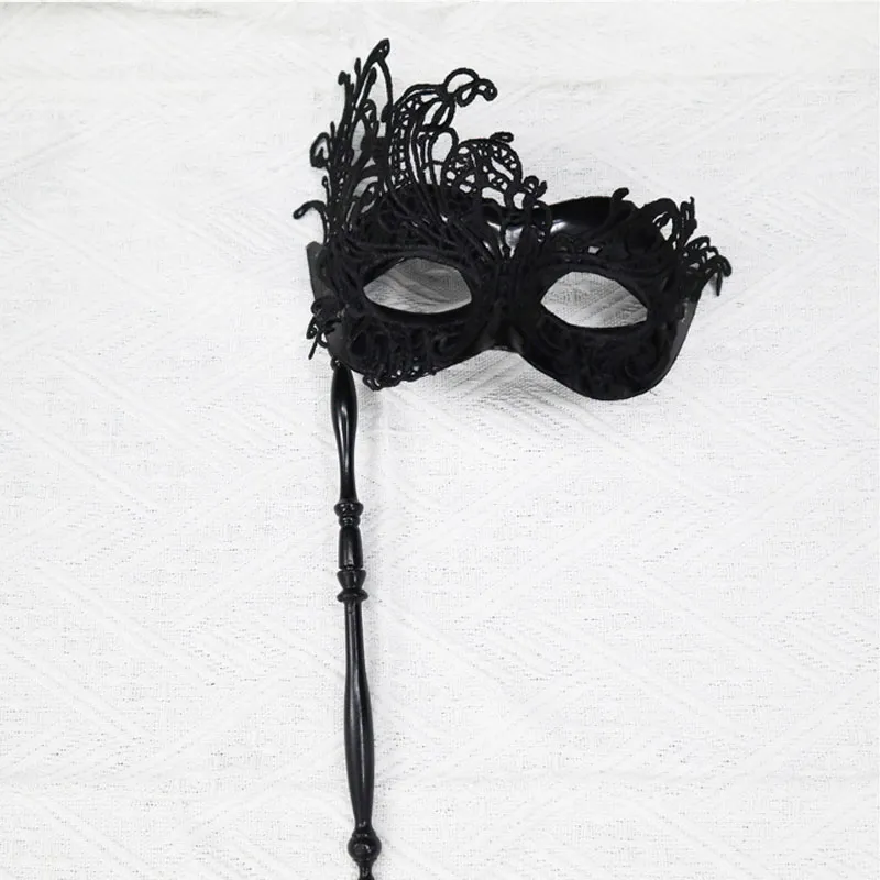 10pcs Masquerade Mask with Holding Stick Costume veneziano di Halloween Mardi Gras Maschere Cosplay Party Costume