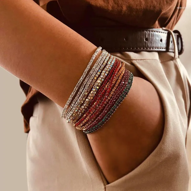 Braccialetti di collegamento 9 colori moda strass colorati elasticizzati per donna cristallo elastico femminile gioielli da sposa gioielli da sposa regalo