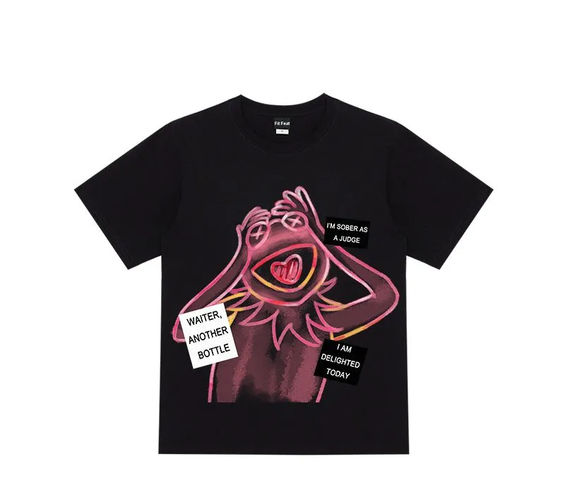 T-shirt femme été version coréenne de ins Harajuku style hip-hop amusant dessin animé impression lâche allmatch T-shirt à manches courtes haut à la mode 230724