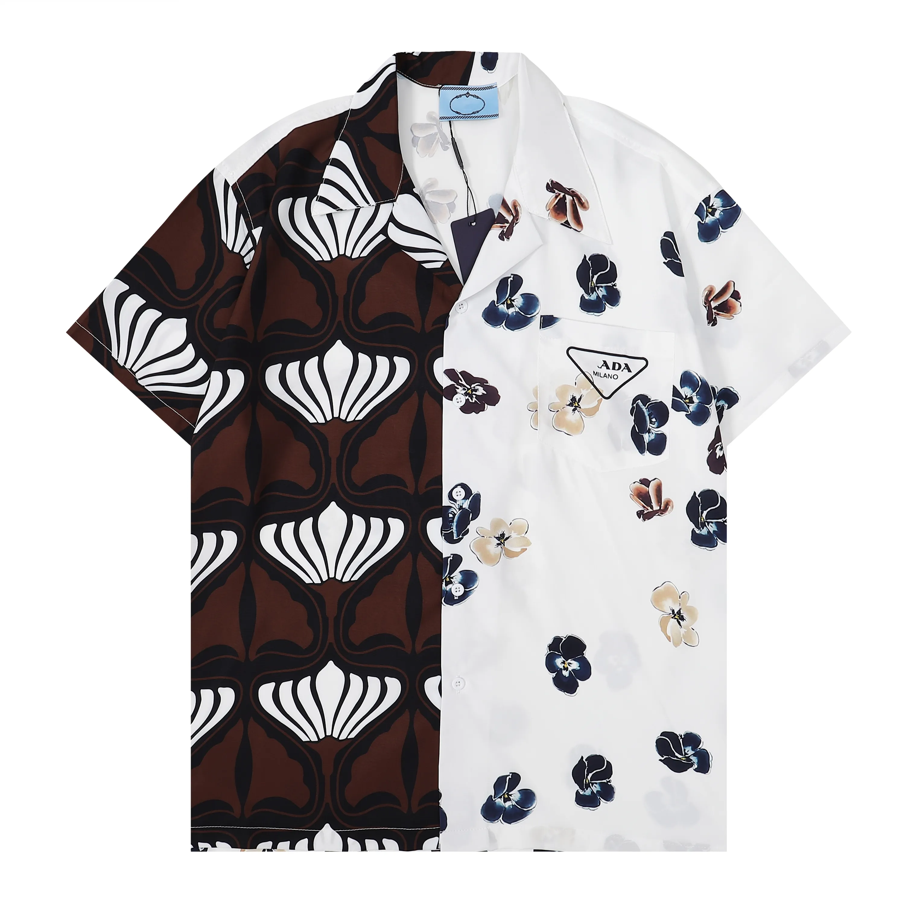 23SS Роскошная дизайнерская рубашка мужская модная геометрическая классическая печатная рубашка черная гавайская цветочная повседневная рубашка мужская рыбака с коротким рукавом CS07
