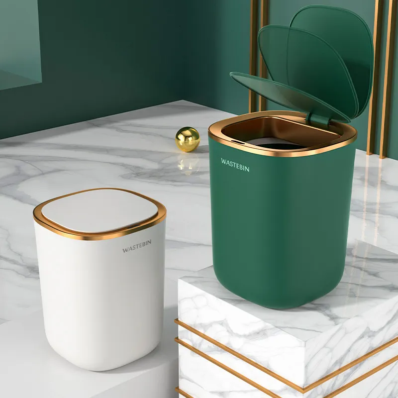 Poubelles 12L capteur intelligent poubelle cuisine salle de bain toilette  poubelle automatique Induction étanche avec couvercle 230721