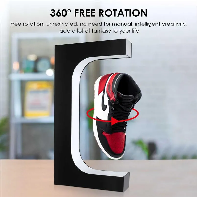 Magnétique Lévitation LED Chaussure Flottante Rotation à 360 Degrés Présentoir Sneaker Stand House Home Shop Shoe Display Holds Stand 211272d