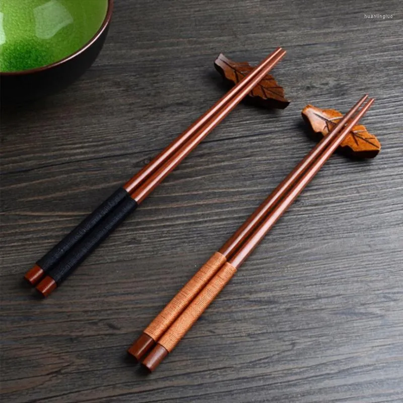 Palillos hechos a mano japoneses de madera de castaño Natural, juego de Sushi, regalo de valor, línea de corbata china