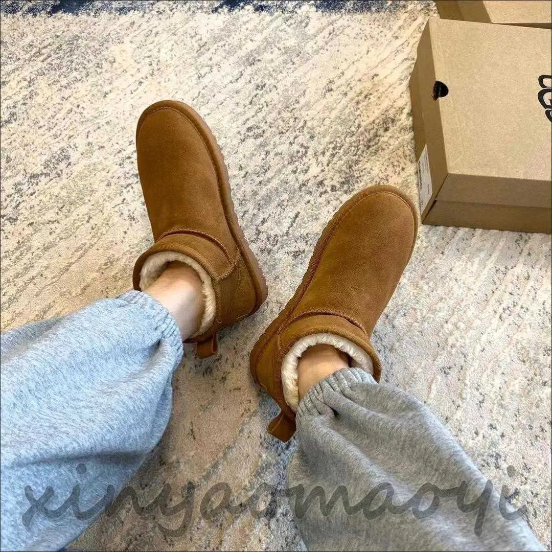 Designer Ultra Mini Plate-forme Bottes Femmes Tazz Tasman Suede Pantoufles Femmes Australie Neige Boot Hiver Chaud Laine Chaussures Australian Bootes Fourrure De Mouton