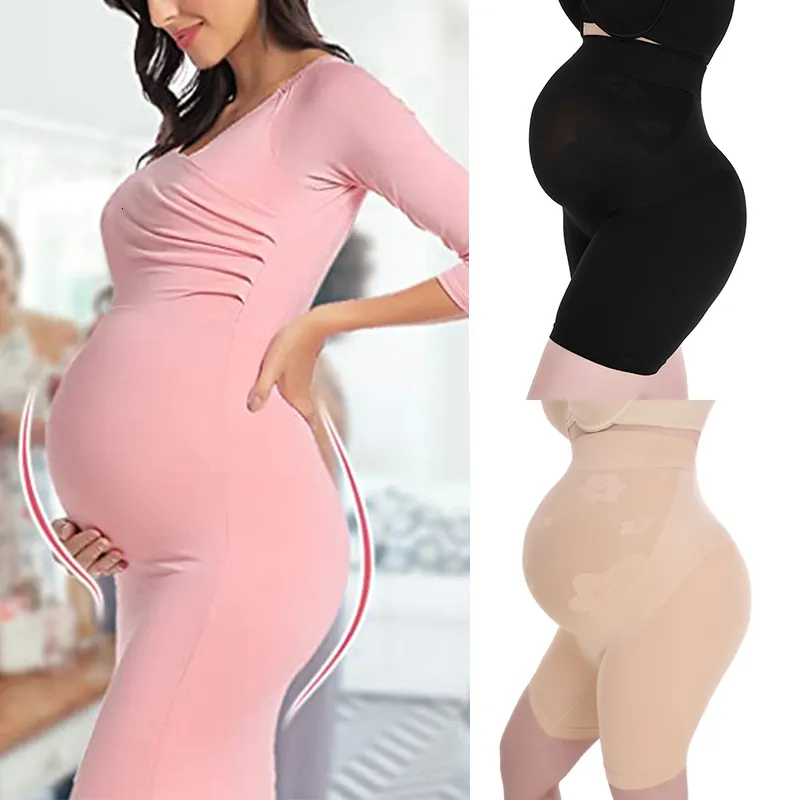 Women's Shapers Women's Maternity Shapewear Short for Dresse Seamless High Waisted Pregnancy Pettipant Underwear Mid-Thigh Belly Support Panties 230721