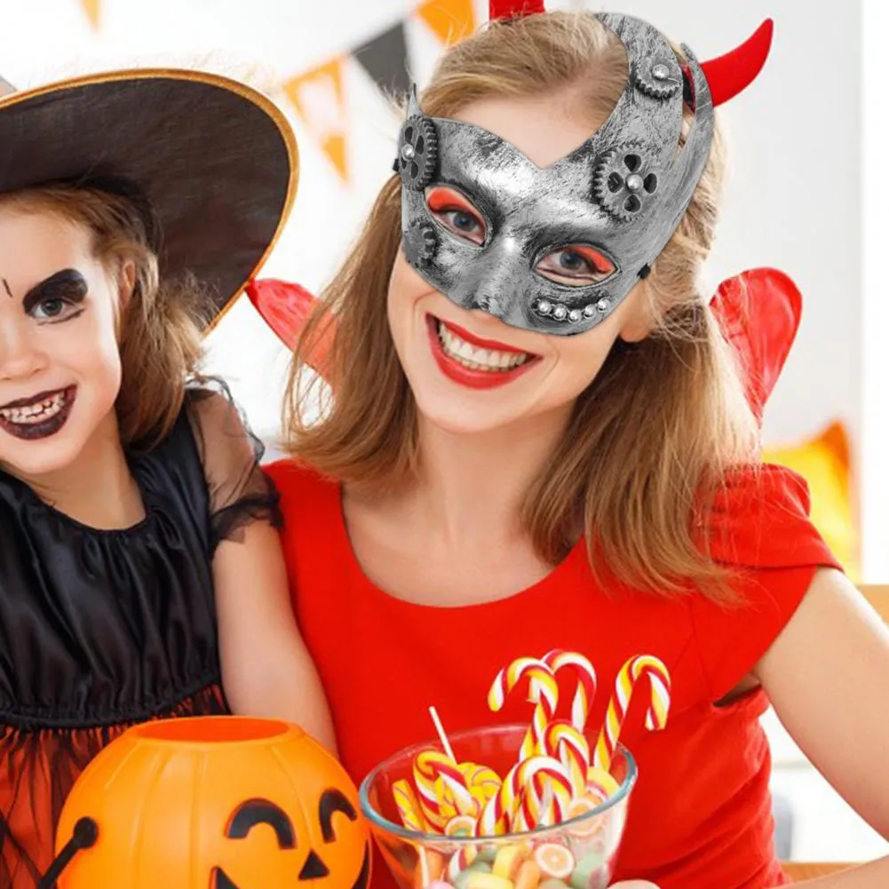 Couverture de visage de nouveauté plaqué argent résistant à l'usure couverture de visage de mascarade unisexe Halloween Party Gear couverture de visage de chat