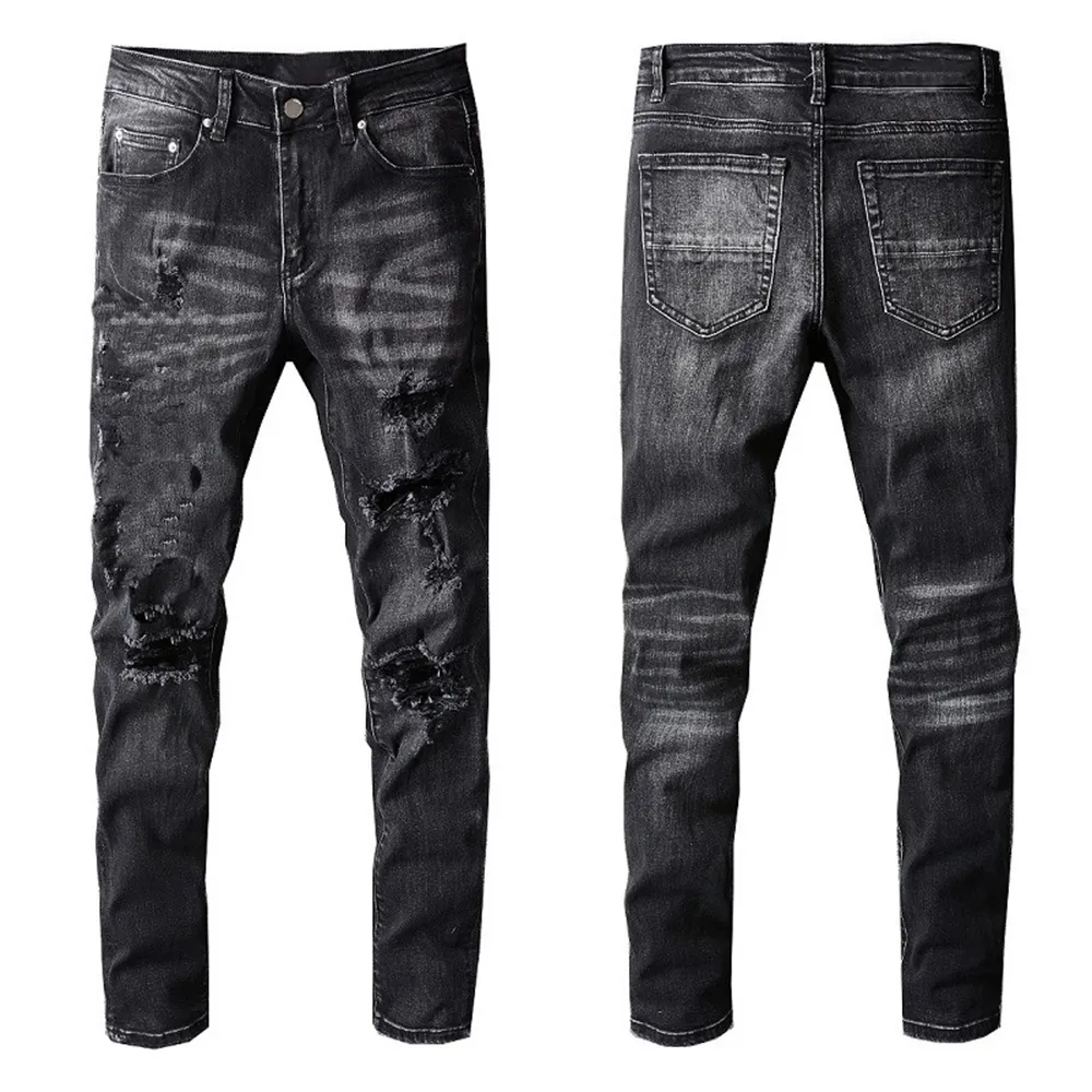 Jeans män jeans designer svarta jeans män moto cyklist kausal män denim byxor hip hop varumärke motorcykel byxa mens mager brev moderm pläd midvikt lös blixtlås fluga