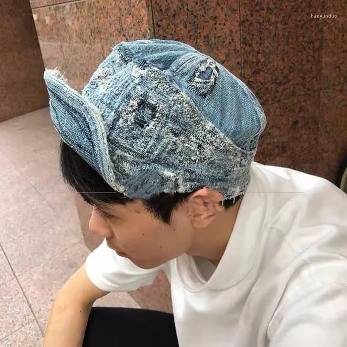 Kapital 2023 Casual Erosion Denim Womens Denim Baseball Cap
