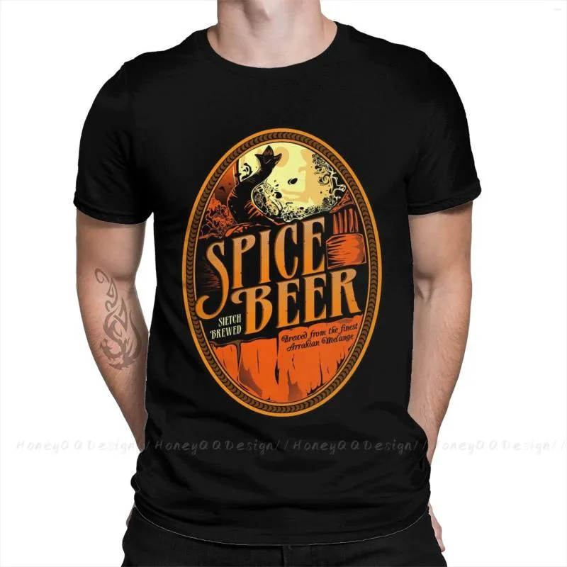 Мужская рубашка Spice Beer Label Fashion Tshirt Design Dune Frank Herbert Часть первая хлопковая футболка для мужчин негабаритная для взрослых