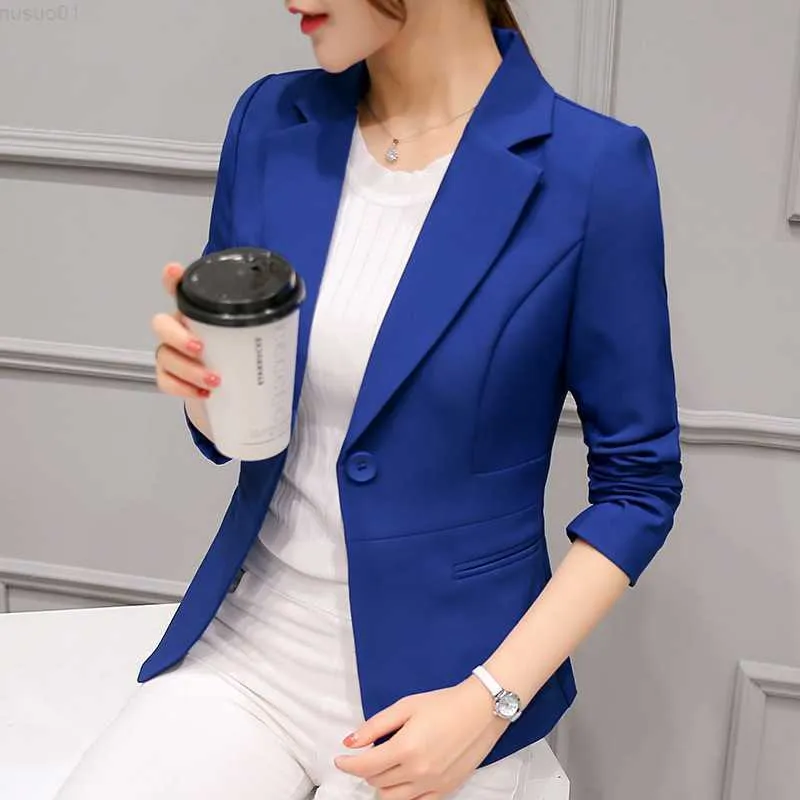 Women's Suits Blazers Women's Blazer 2022 Red Long Sleeve Blazers Pockets Jackets Coat Slim Office Lady Jacket Female Tops Suit Blazer Femme Jackets L230724