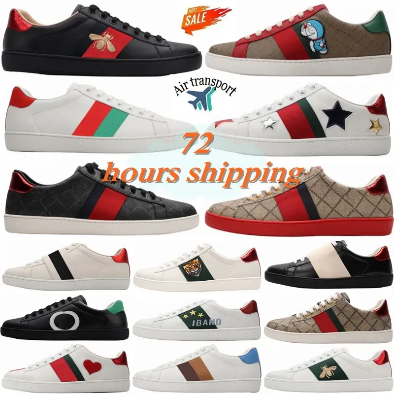 NIEUWE Luxe Designer Schoenen Heren Dames Cartoons Casual Schoen bee Ace Echt Leer Snake Borduurwerk Strepen Klassieke Heren Sneakers met doos 35-46