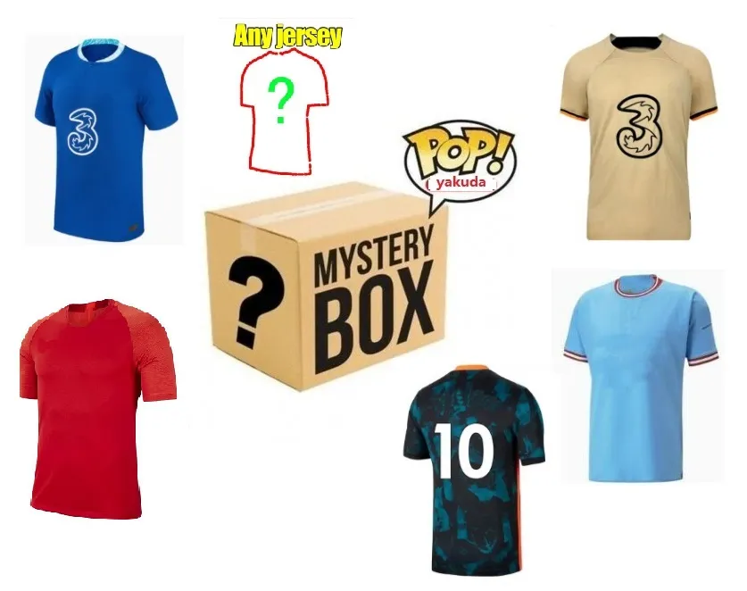 National Clubs Soccer Jerseys Mystery Boxes Promotion varje säsong thailändsk kvalitetskjortor tomma spelare tröja alla nya med taggar plockade slumpmässiga yakuda stora storlek 4xl