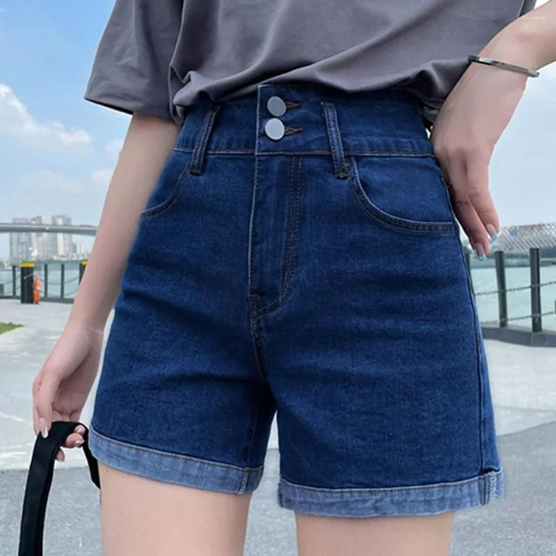 Shorts pour femmes été 2023 femmes taille haute Denim femme jambe large a-ligne jean court pantalon Y2k Streetwear