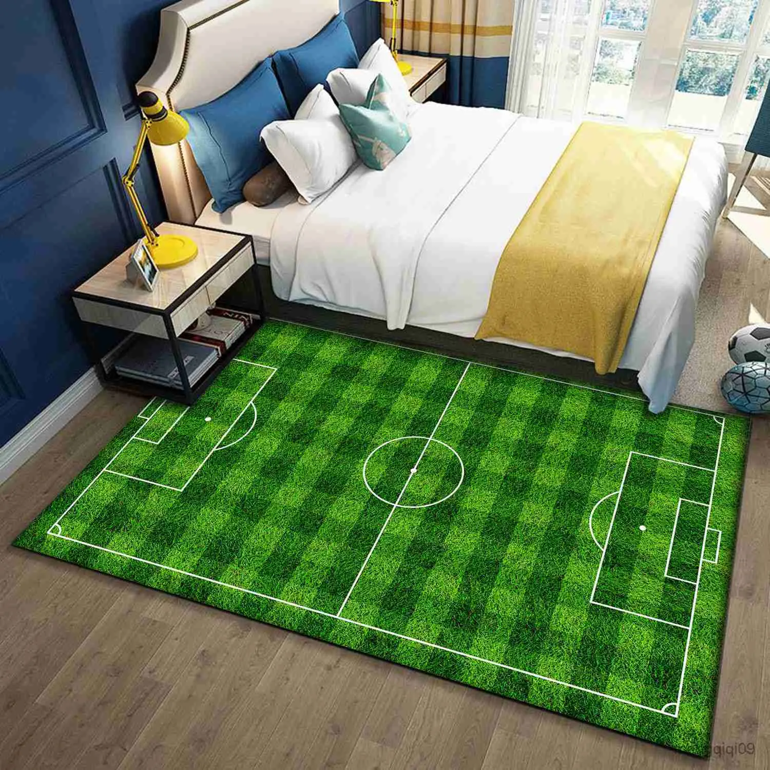 Carpets Football Field Area Rug Bedroom Living Room Anti-slip Carpet Floor Mat Doormats Large Soft Indoor Carpet Home Decoration R230725