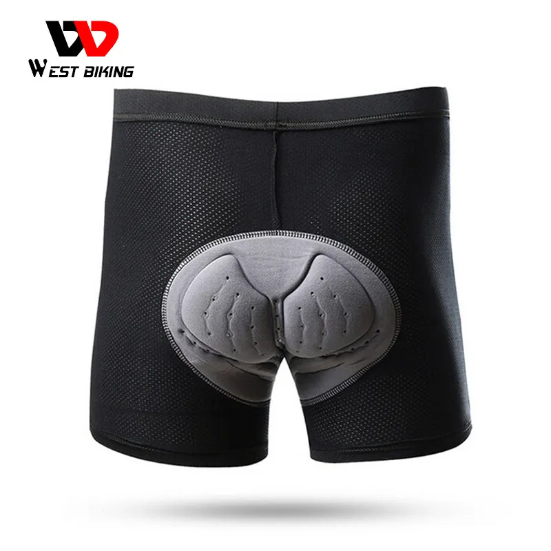 WEST BIKING Pantaloncini da ciclismo da uomo in gel Traspirante 3D Imbottito Sport da equitazione Sotto slip Biancheria intima da bici da bicicletta Pantaloncini fitness S ~ 3XL