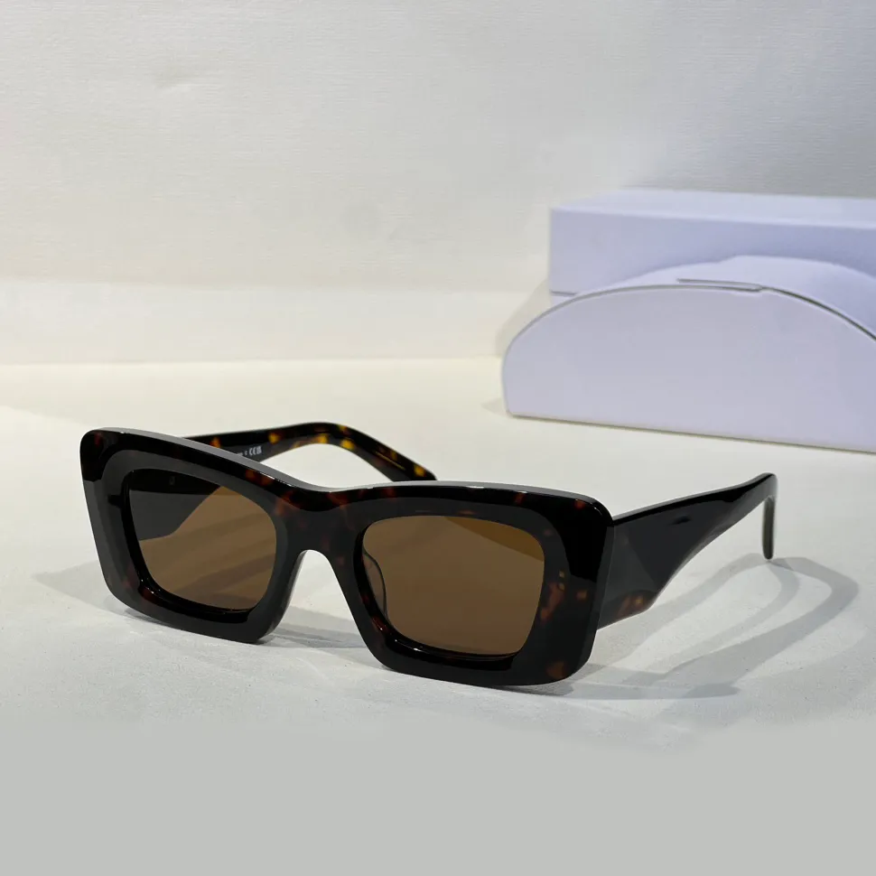 13z Cat Eye Chunky Solglasögon Havana Brown Lens for Women Summer Shades Sunnies UV Protection Eyewear With Box