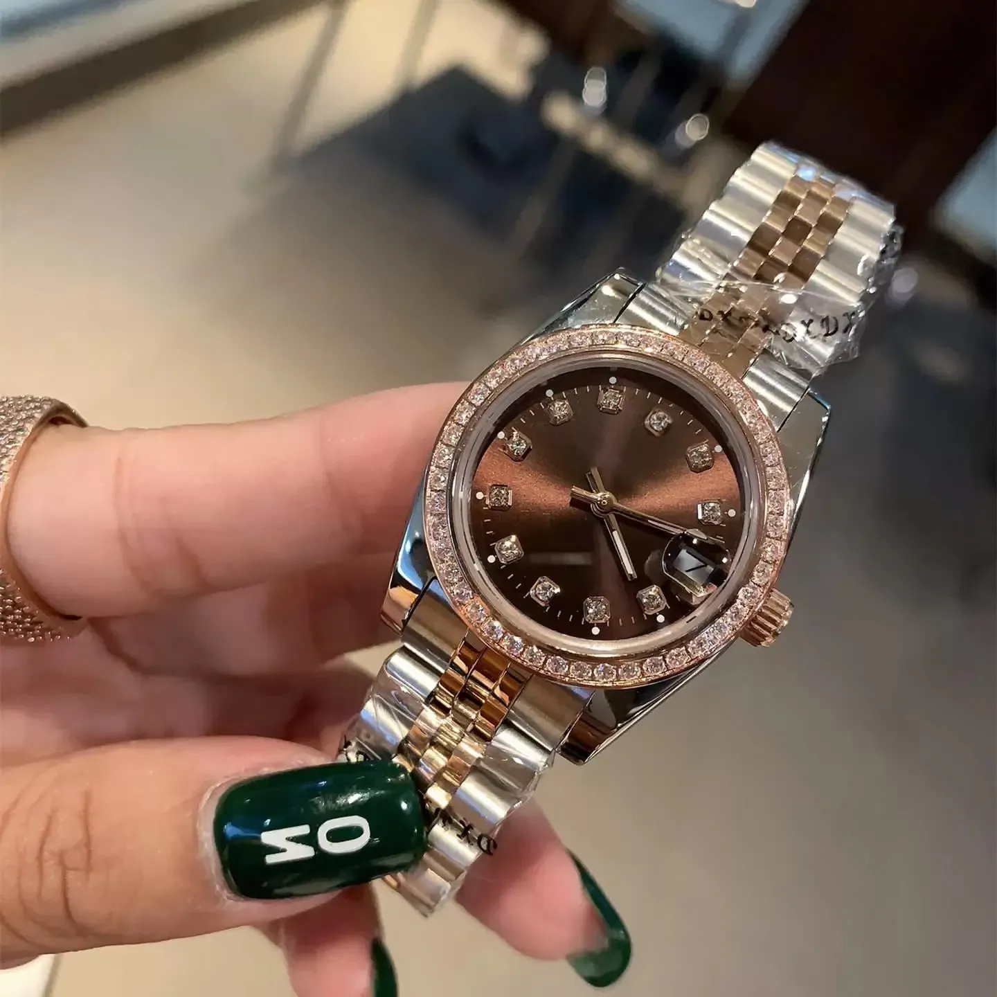 U1 Üst renkli Lady Watch Başkanı Diamond Darbe Kabuk Yüzü Kadınlar Tarihle Ayrı Saatler Jubilee 2813 Paslanmaz Saatler En Düşük Fiyat Otomatik Mekanik Bilek Hediyesi