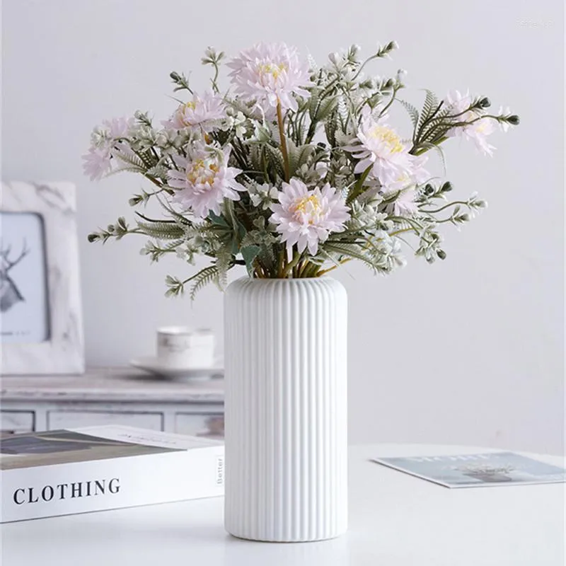 Vazen Moderne Bloemenvaas Valbestendig Kunststof Nordic Pot Mand Arrangement Ornament Thuis Woonkamer Decoratie