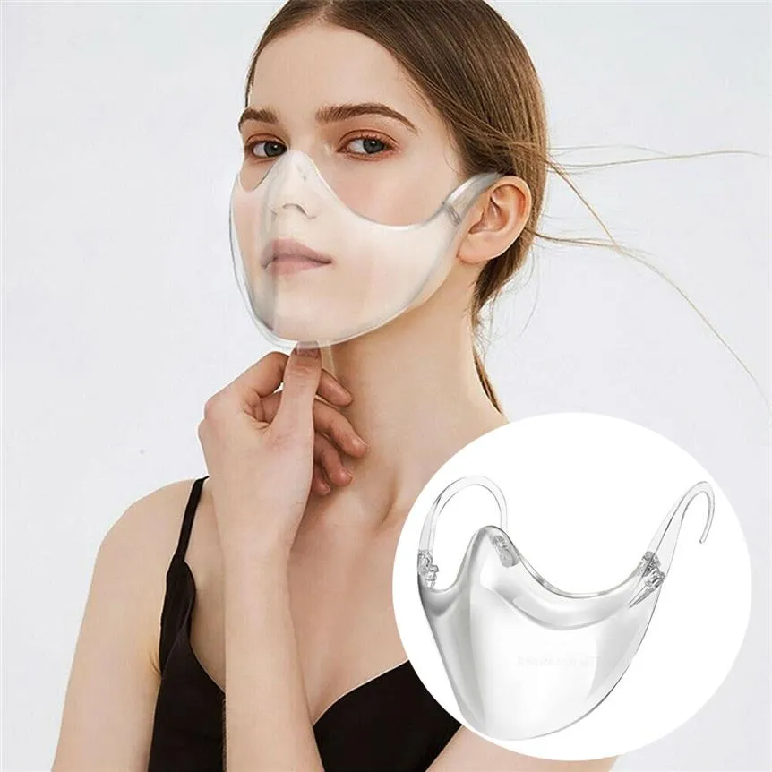 Maschera per il viso di design Maschera durevole per il viso Combina plastica riutilizzabile Maschera per il viso trasparente Scudo Maschere trasparenti MHG77190q
