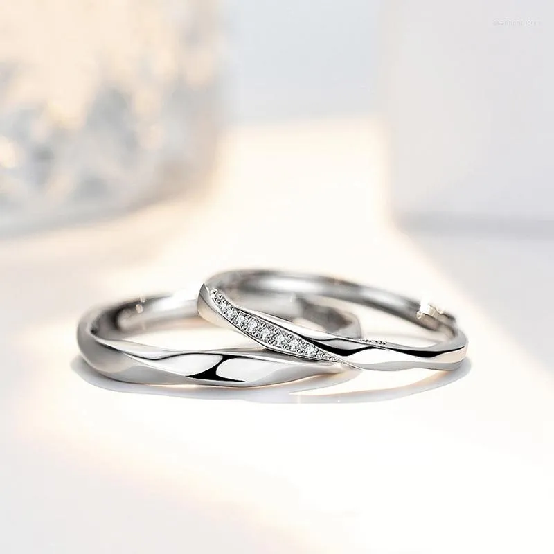 Clusterringe fein Schmuck 925 Sterling Silber Paar Ringklassiker für Frauen Liebhaber Hochzeitszubehör Großhandel Großhandel