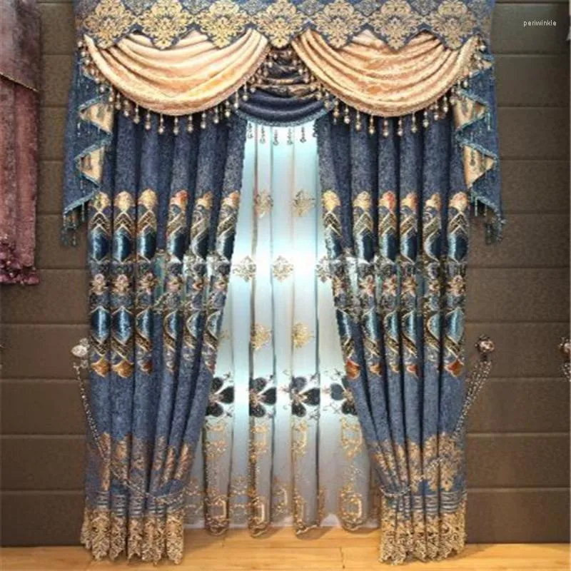 Curtain Luxury Polyester Beautiful Design Embroidered High Quality Window Curtains For Living Room