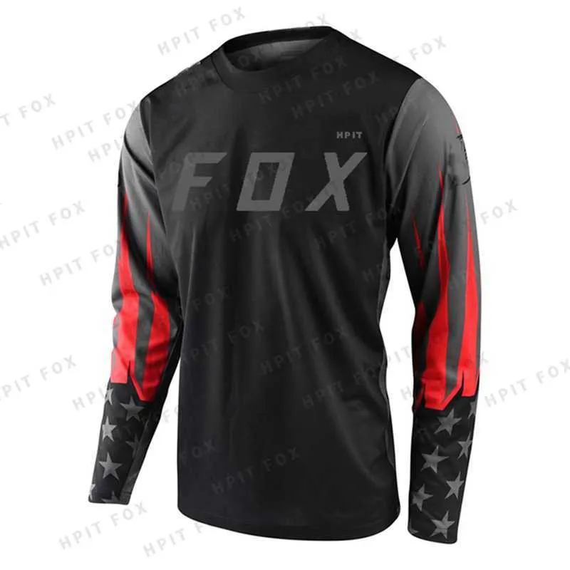 T-shirts pour hommes Vêtements de printemps pour hommes Hpit Fox Mtb Sports Team Downhill Jersey Mountain Offroad Dh Moto Motocross Bicycle Trek Bike Cycle