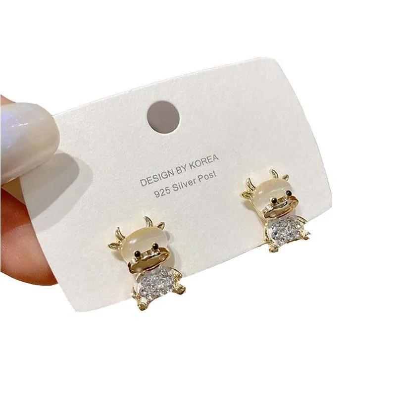 Stud Coréen Micro Pave Zircon Boucles D'oreilles Pour Les Femmes Simple Élégant Or Couleur Géométrique En Métal De Mode Bijoux Drop Delivery Dhffx